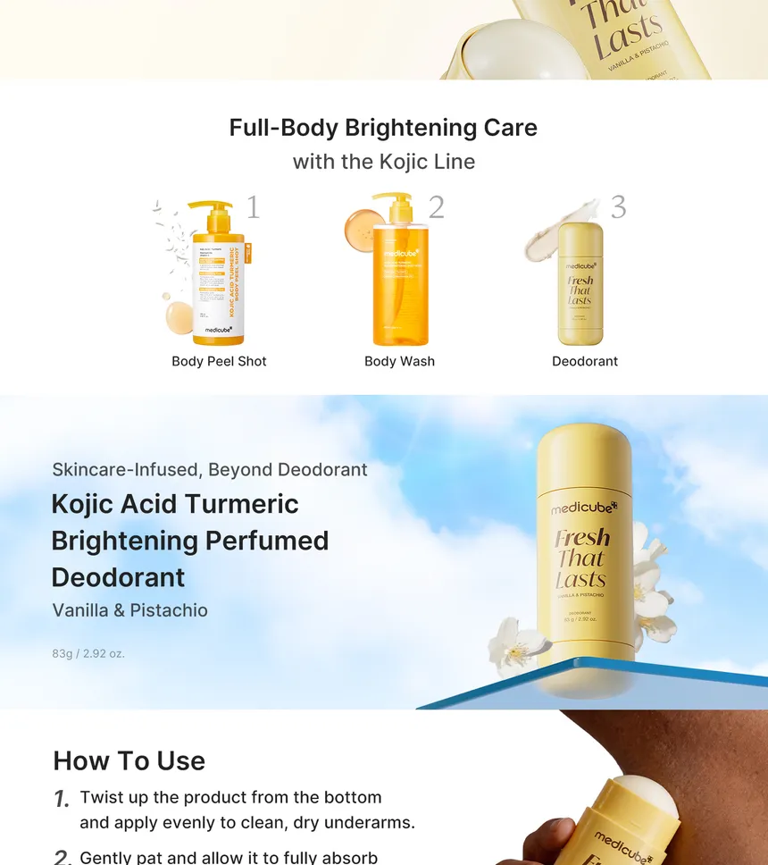 medicube Vanilla and Pistachio Deodorant features